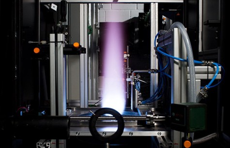 Testanordnung für das Flamme-Wand-Interaktions-Experiment am SFB/TRR 150. Bild: Katrin Binner